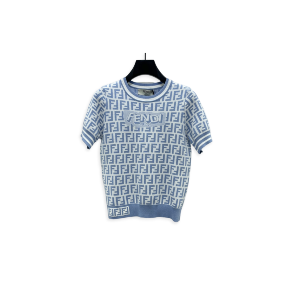 F**di letter jacquard knit short sleeve